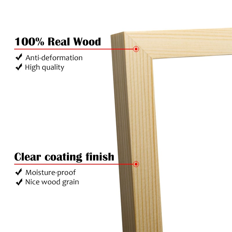 KINLINK 11x14 Picture Frames Natural Wood Frames with Acrylic Plexiglass for Pictures 5x7/8x10 with Mat or 11x14 without Mat, Tabletop and Wall Mounting Display, Set of 4 - Image 2